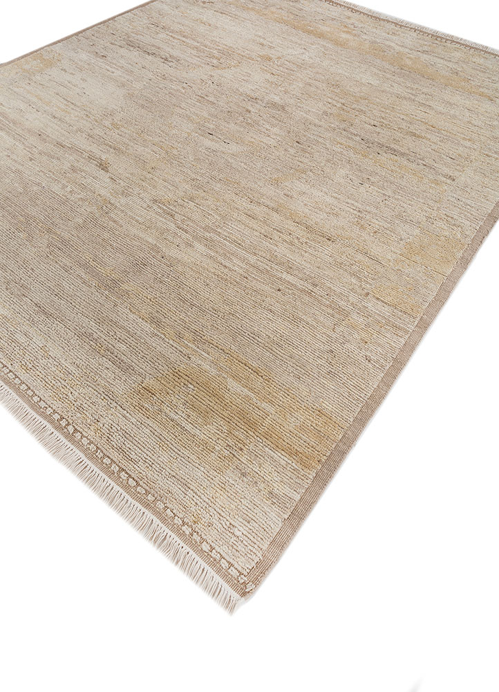 manifest gold afghan wool hand knotted Rug - FloorShot