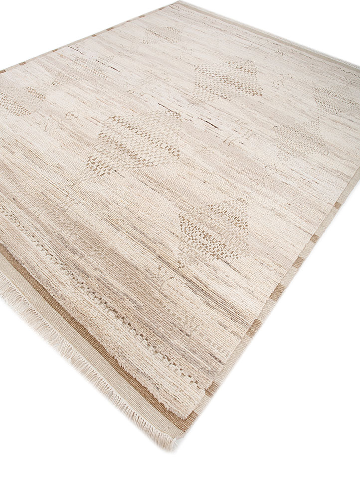 manifest ivory afghan wool hand knotted Rug - FloorShot