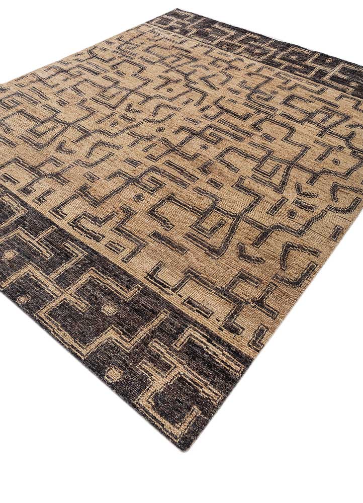 manifest blue afghan wool hand knotted Rug - FloorShot