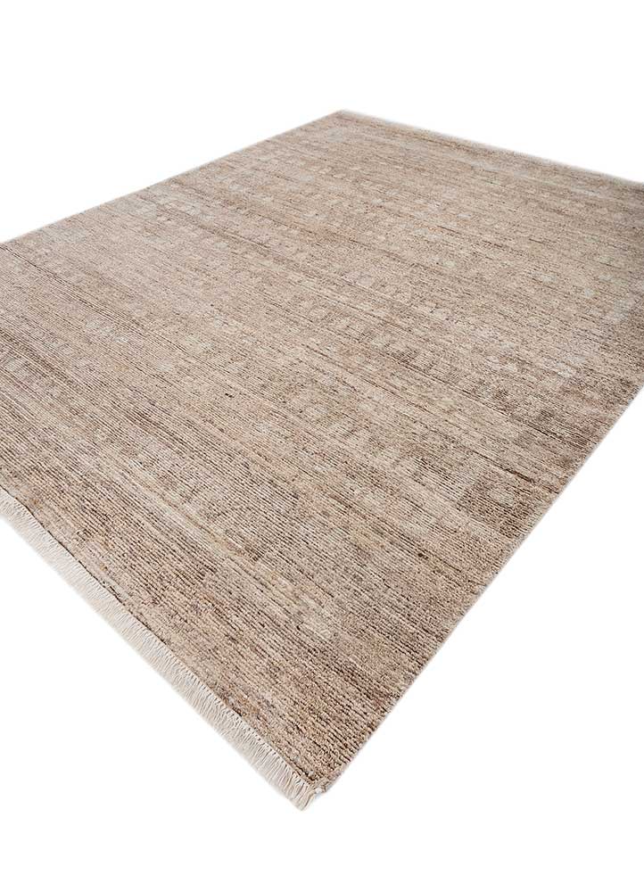 manifest beige and brown afghan wool hand knotted Rug - FloorShot
