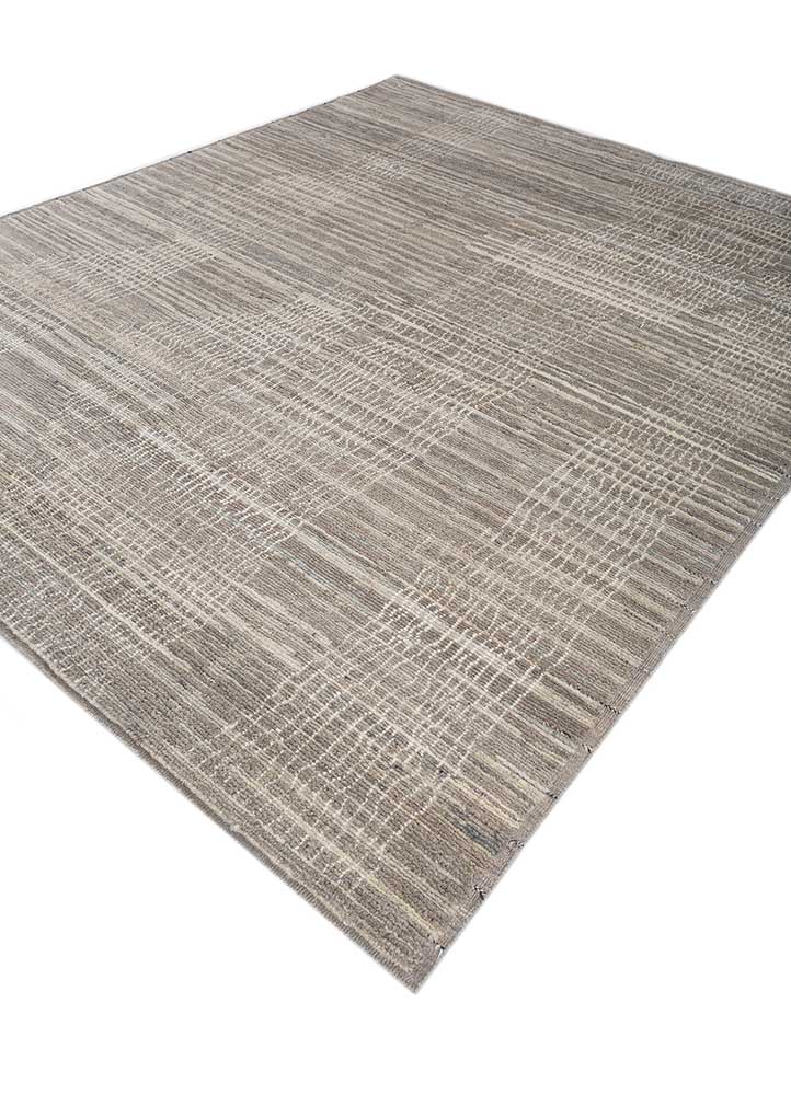 manifest beige and brown afghan wool hand knotted Rug - FloorShot