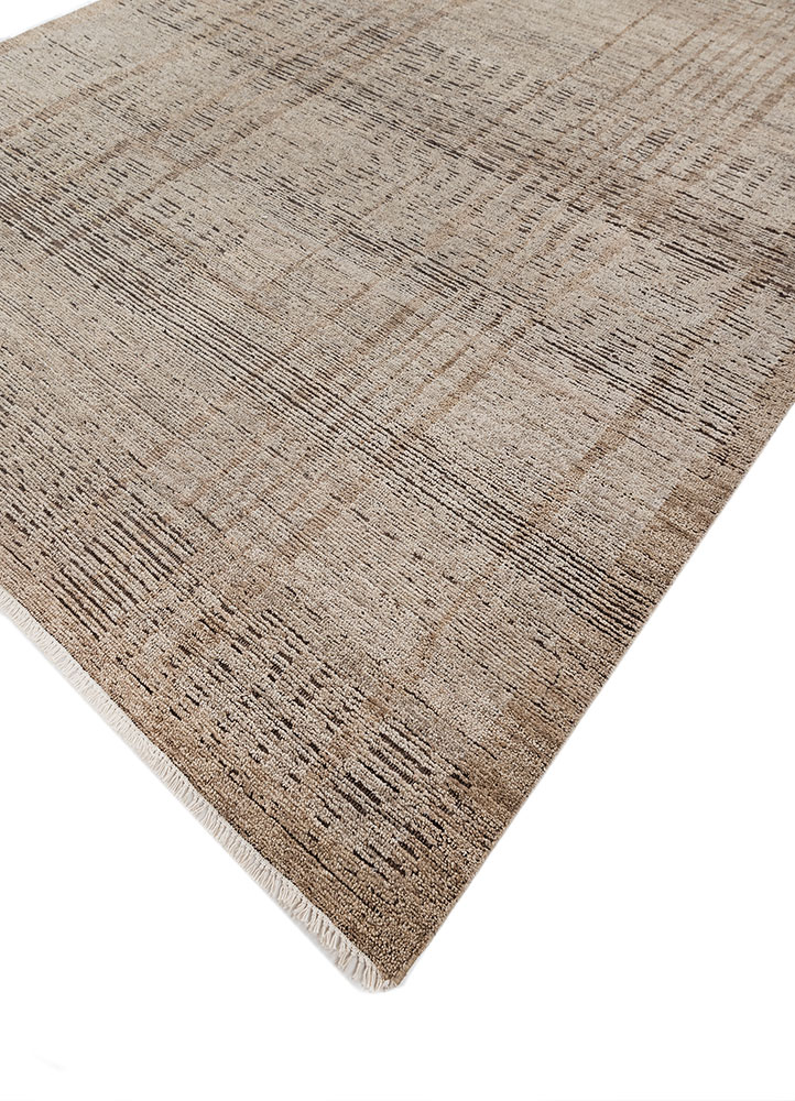 manifest beige and brown afghan wool hand knotted Rug - FloorShot
