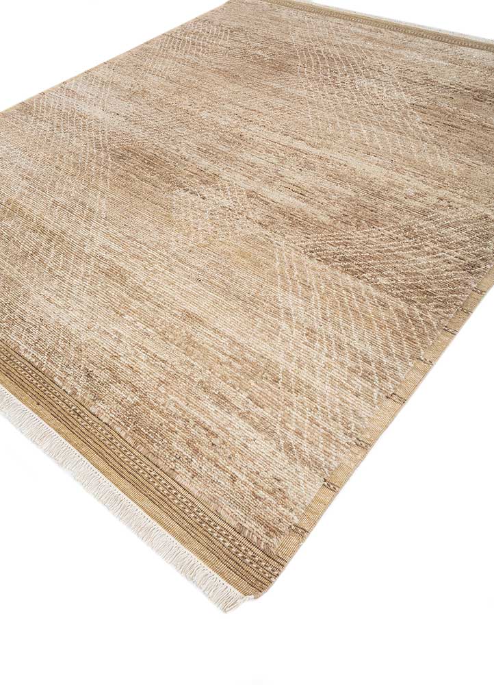 manifest beige and brown afghan wool hand knotted Rug - FloorShot