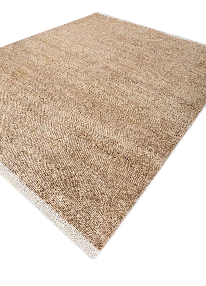 manifest beige and brown afghan wool hand knotted Rug - FloorShot