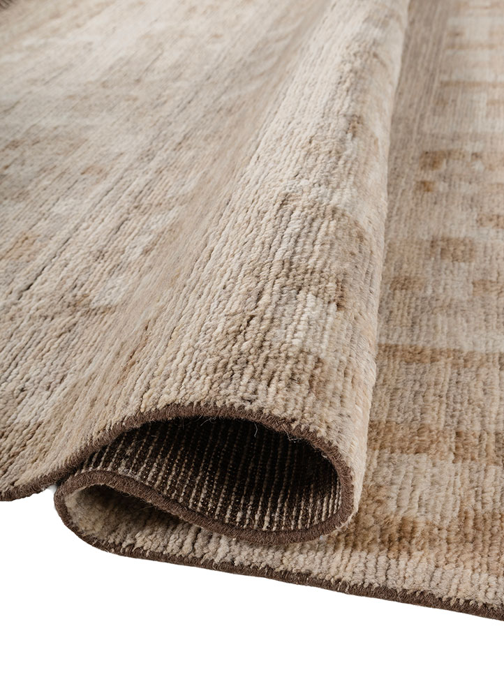 manifest beige and brown wool hand knotted Rug - FloorShot
