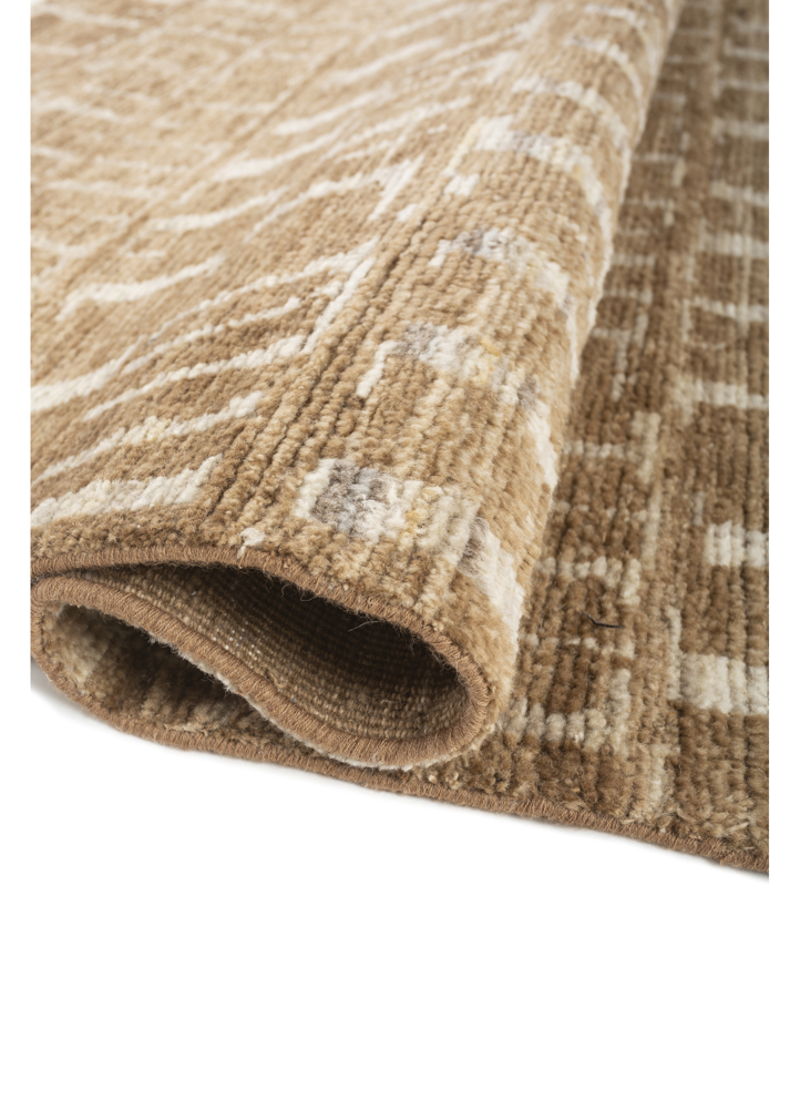 manifest beige and brown afghan wool hand knotted Rug - FloorShot