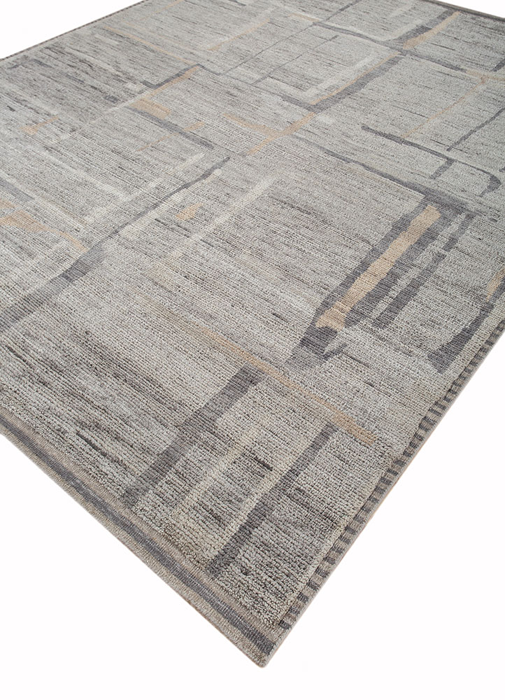 manifest grey and black wool hand knotted Rug - FloorShot