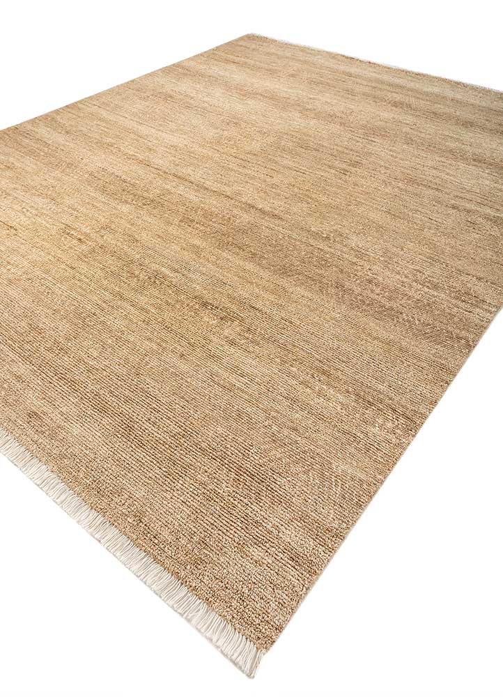 aprezo beige and brown wool hand knotted Rug - FloorShot