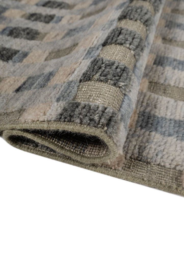 manifest blue wool hand knotted Rug - FloorShot