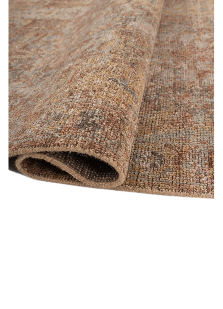 erbe beige and brown wool hand knotted Rug - FloorShot