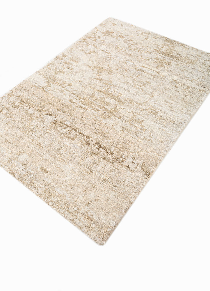 gulmarg beige and brown silk hand knotted Rug - FloorShot