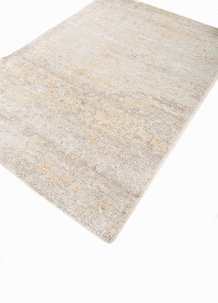 gulmarg beige and brown silk hand knotted Rug - FloorShot