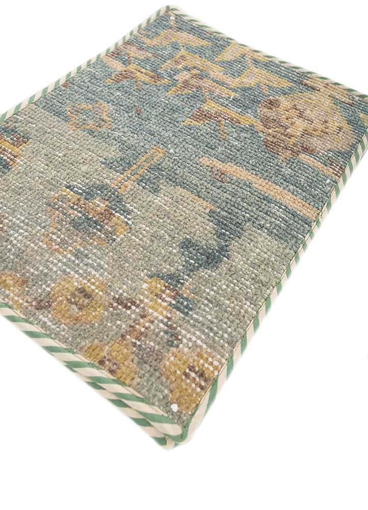 table mats blue wool hand knotted Accessorie - FloorShot