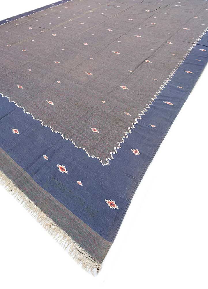 nayaab pink and purple cotton flat weaves Rug - FloorShot