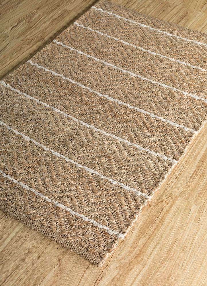 indusbar beige and brown jute and hemp flat weaves Rug - FloorShot