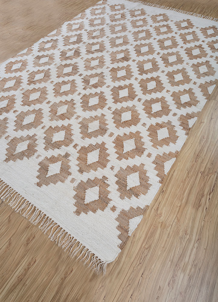 bedouin beige and brown jute and hemp flat weaves Rug - FloorShot