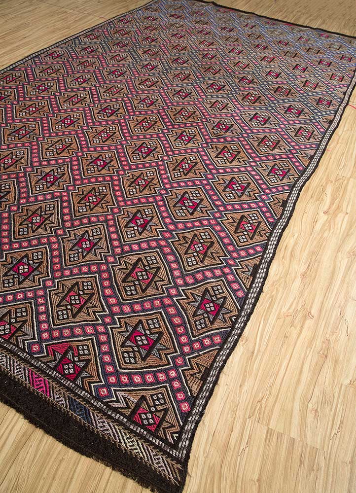 nuray beige and brown wool hand knotted Rug - FloorShot