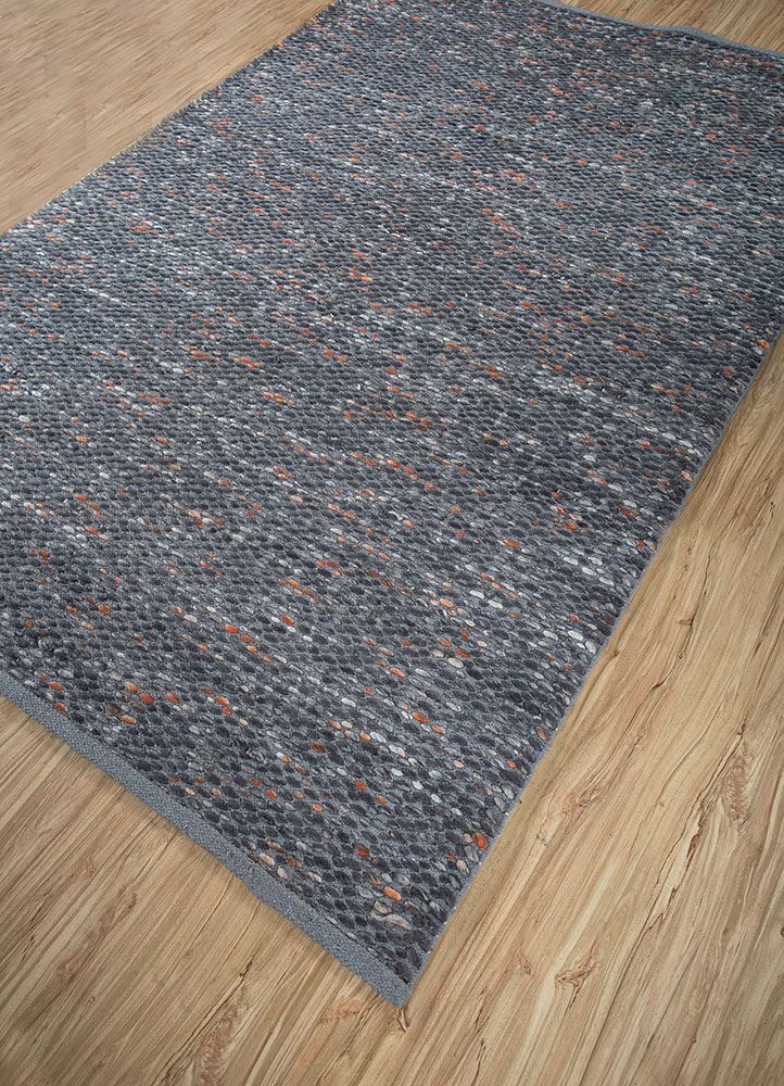 abrash grey and black wool flat weaves Rug - FloorShot