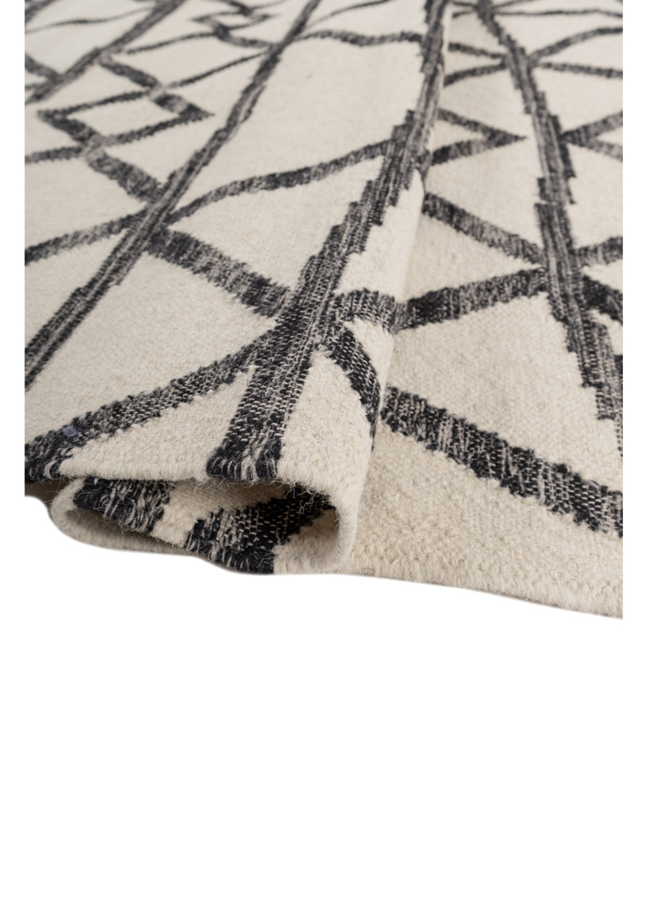indusbar ivory wool flat weaves Rug - FloorShot