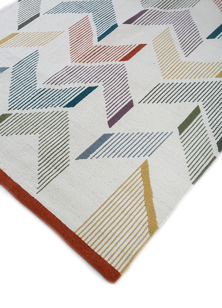 indusbar multi wool flat weaves Rug - FloorShot