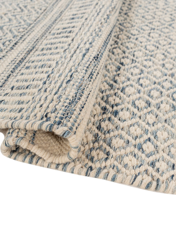 indusbar grey and black wool flat weaves Rug - FloorShot