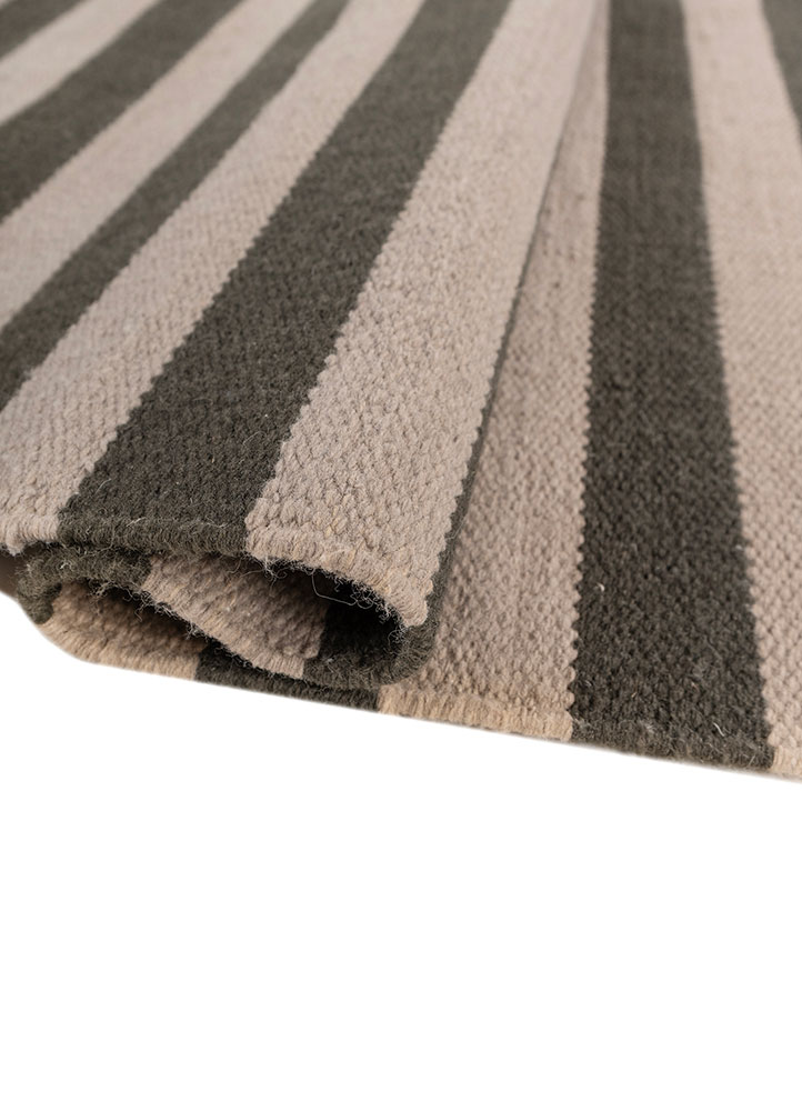 indusbar beige and brown wool flat weaves Rug - FloorShot