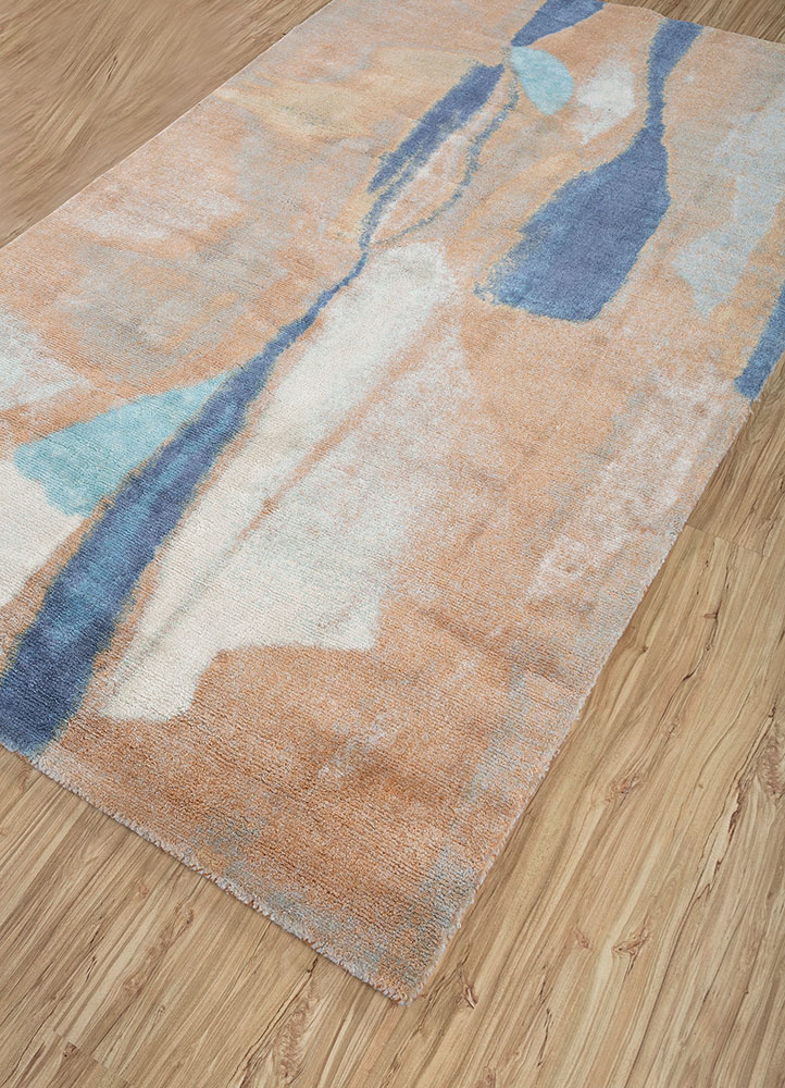 tesoro beige and brown wool hand loom Rug - FloorShot