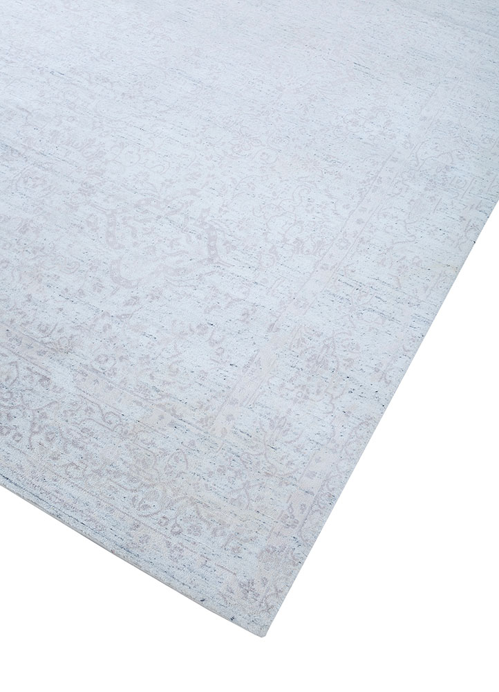 far east grey and black bamboo silk hand knotted Rug - FloorShot