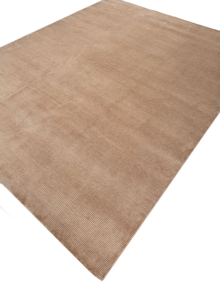 azalea beige and brown wool hand knotted Rug - FloorShot