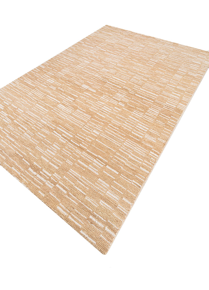 blythe beige and brown wool hand knotted Rug - FloorShot