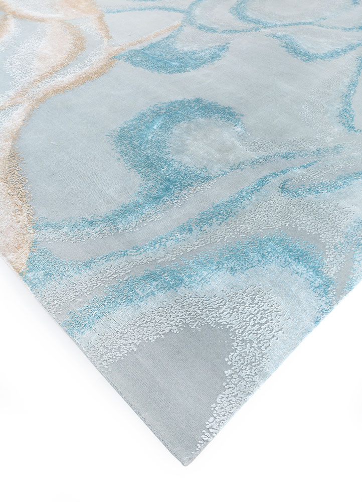 entropy grey and black wool and viscose hand knotted Rug - FloorShot