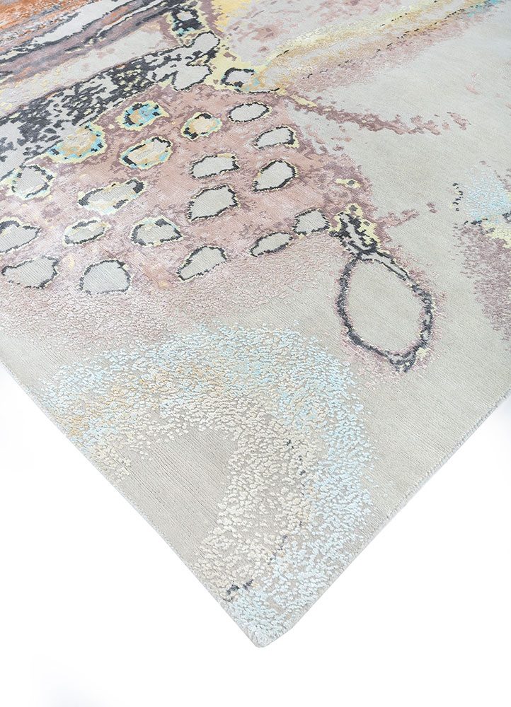entropy grey and black wool and viscose hand knotted Rug - FloorShot