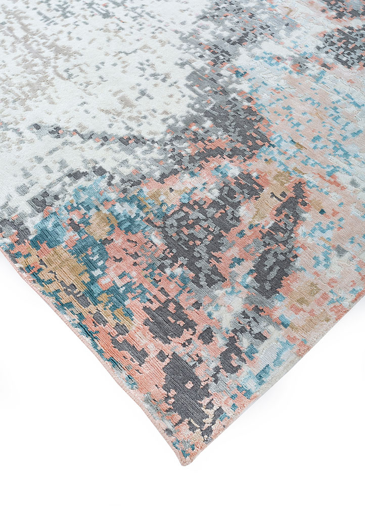entropy ivory wool and viscose hand knotted Rug - FloorShot