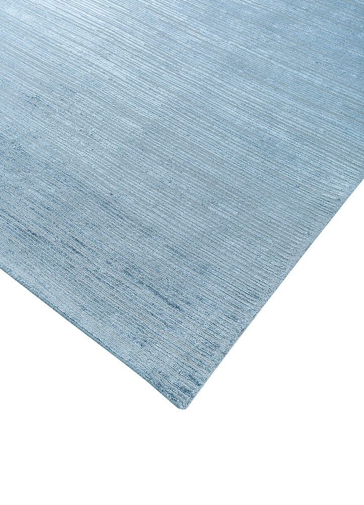 manifest blue wool and viscose hand knotted Rug - FloorShot