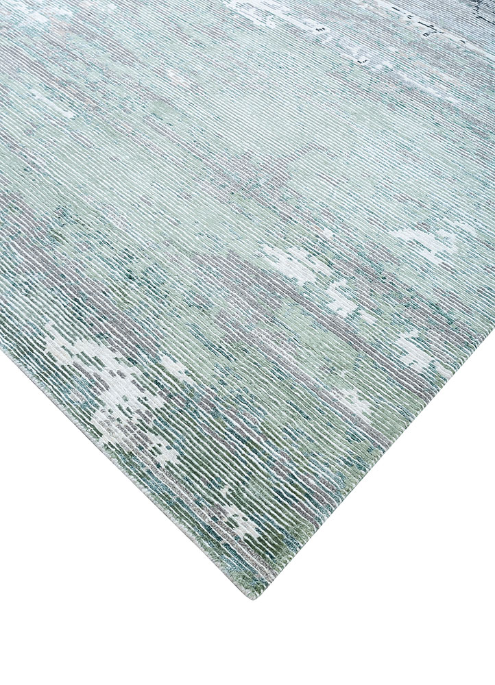 entropy grey and black wool and viscose hand knotted Rug - FloorShot