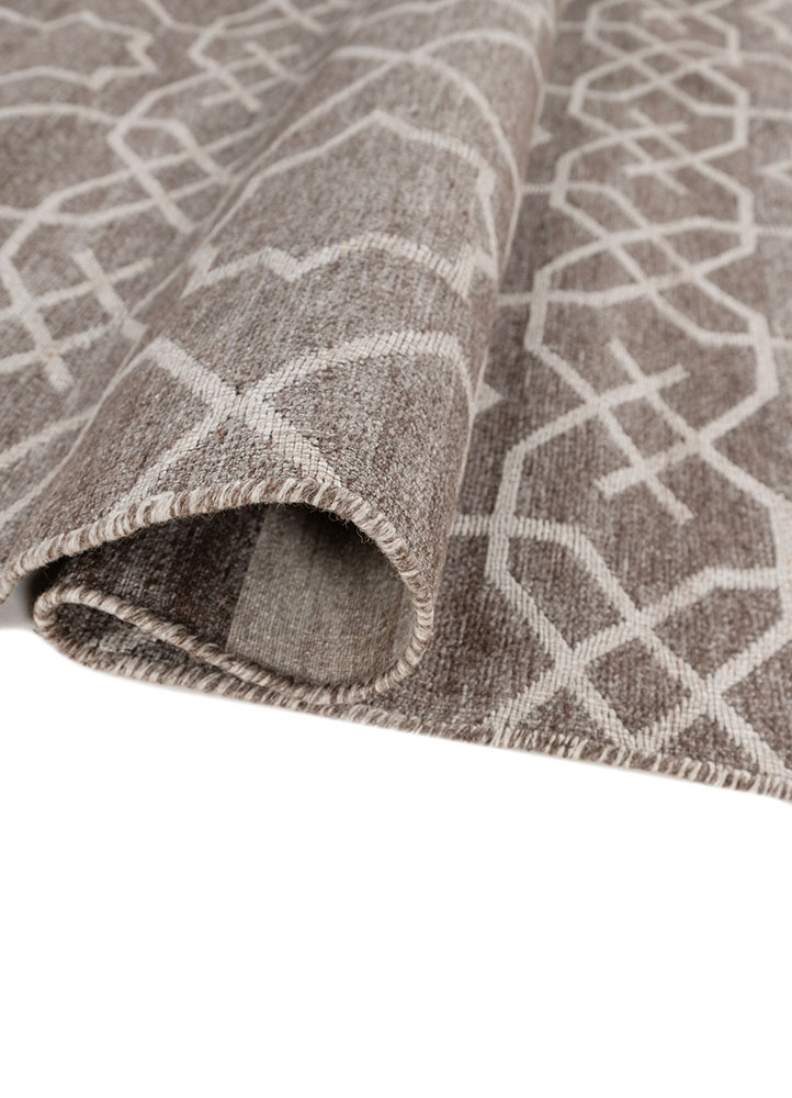 indusbar grey and black wool flat weaves Rug - FloorShot