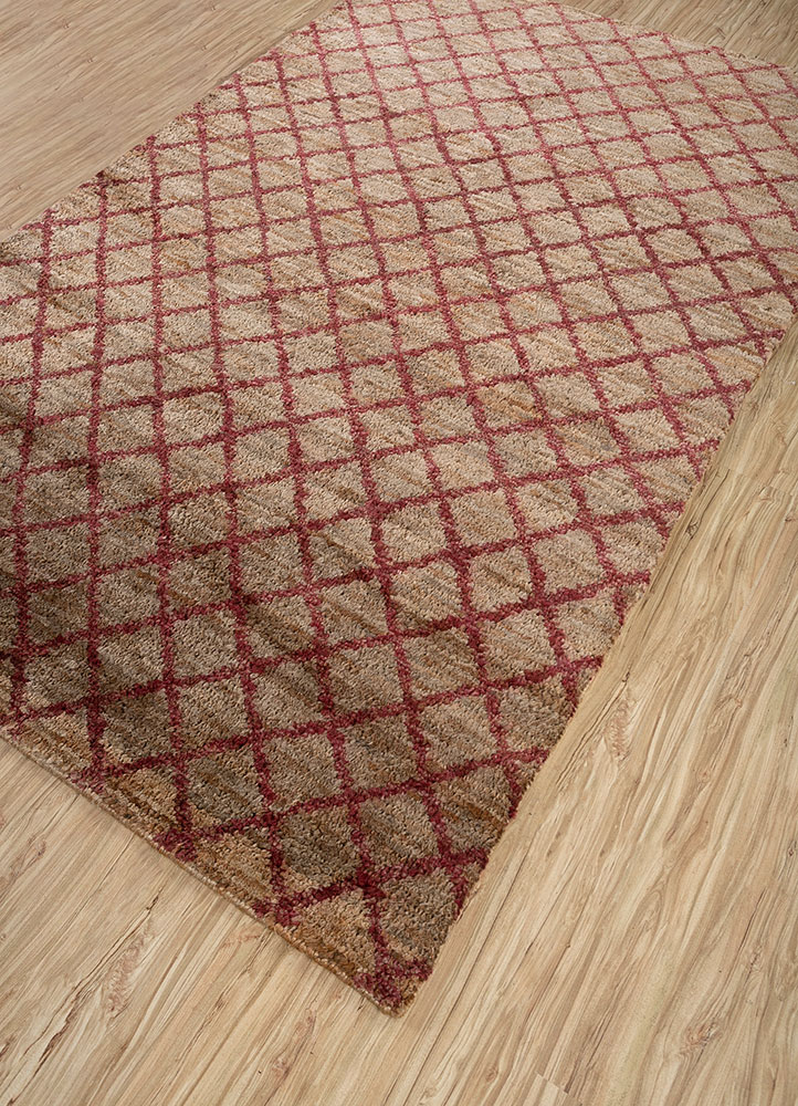 hula beige and brown jute and hemp hand knotted Rug - FloorShot