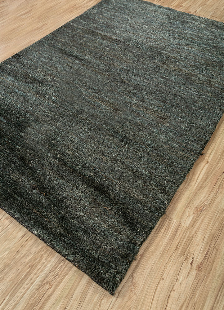 hula grey and black jute and hemp hand knotted Rug - FloorShot