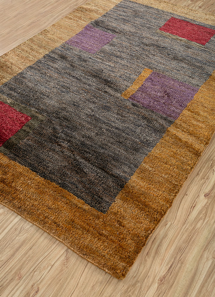 hula beige and brown jute and hemp hand knotted Rug - FloorShot