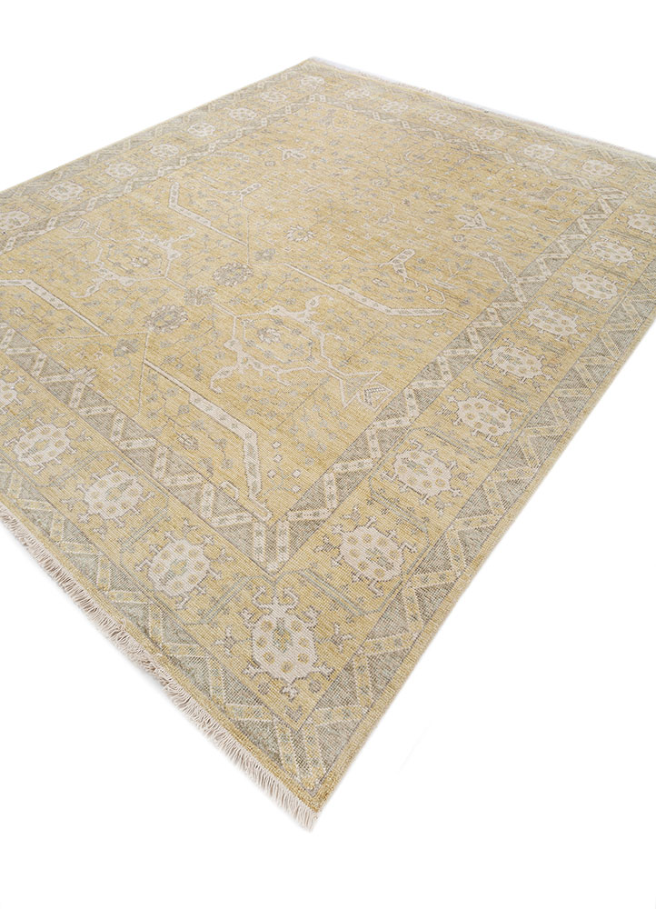 gulmarg gold silk hand knotted Rug - FloorShot