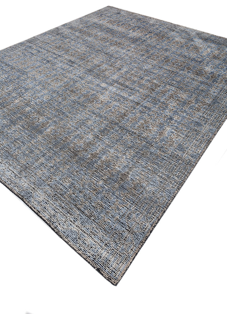 gulmarg blue silk hand knotted Rug - FloorShot