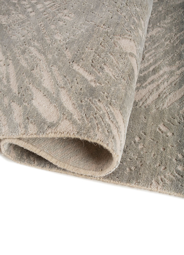 free verse by kavi ivory wool and silk hand knotted Rug - FloorShot