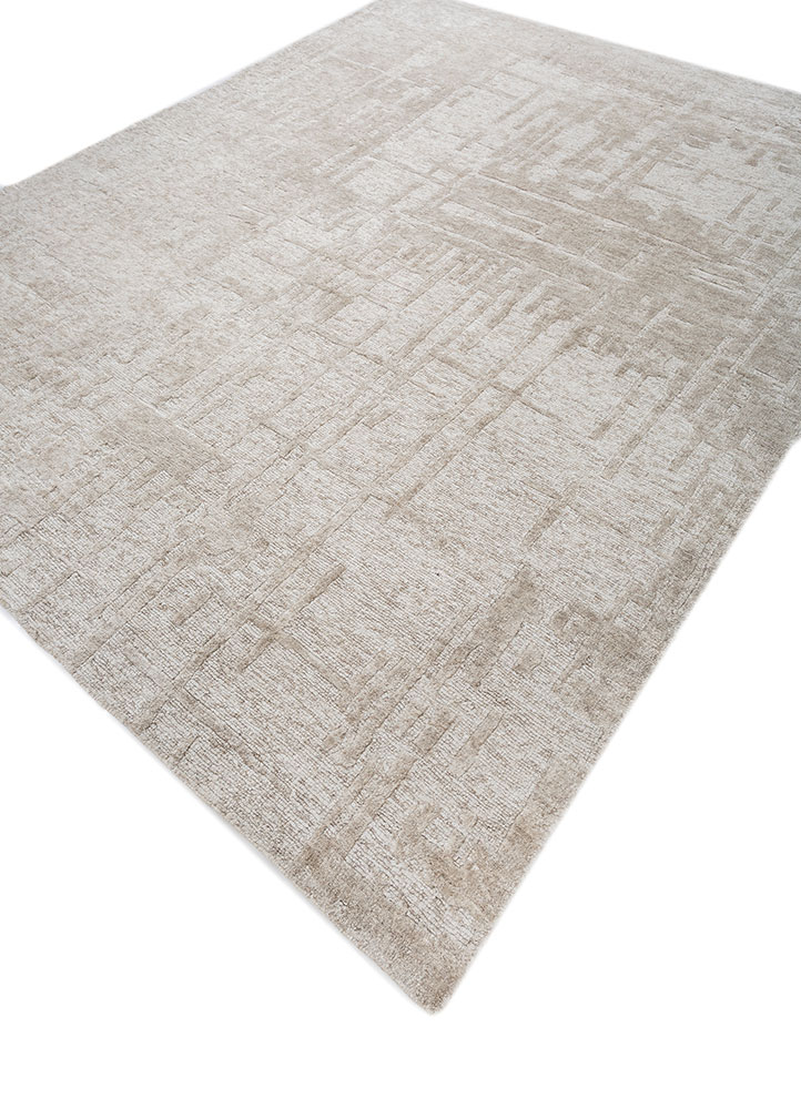 aprezo ivory wool and bamboo silk hand knotted Rug - FloorShot