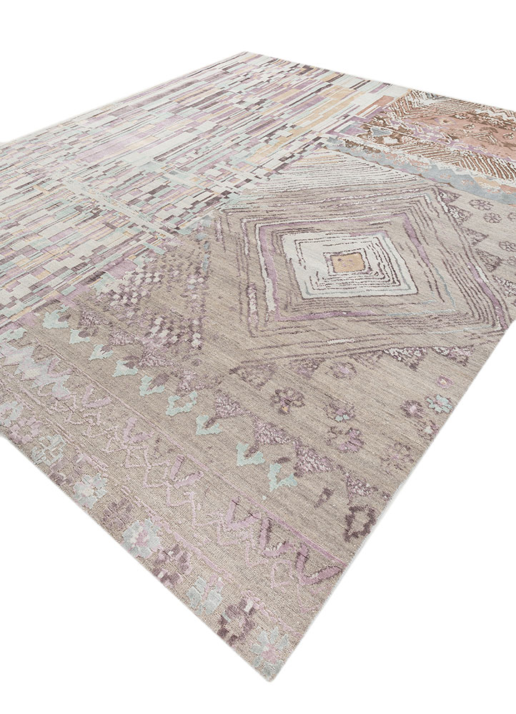 uvenuti ivory wool and bamboo silk hand knotted Rug - FloorShot
