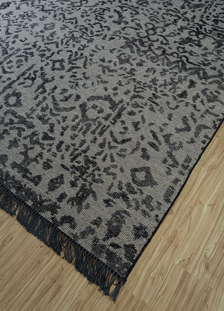 manifest grey and black wool hand knotted Rug - FloorShot