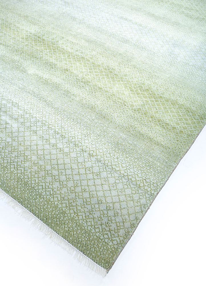 kairos green wool hand knotted Rug - FloorShot