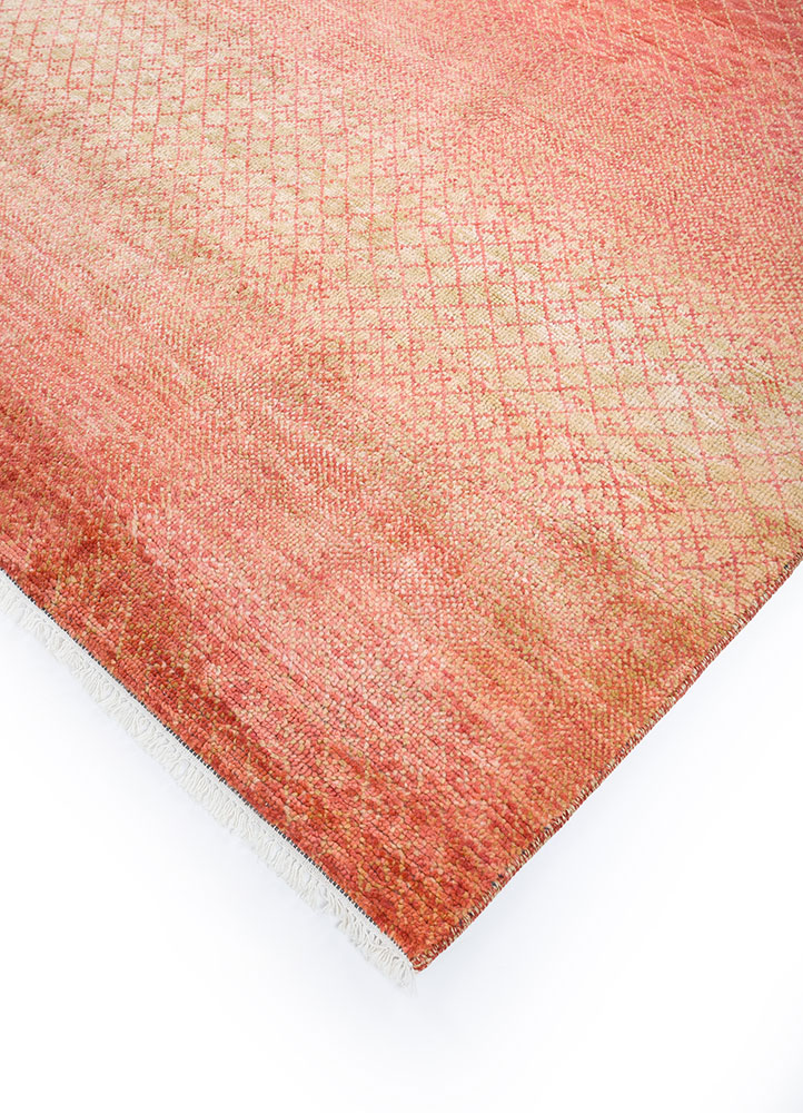 kairos red and orange wool hand knotted Rug - FloorShot