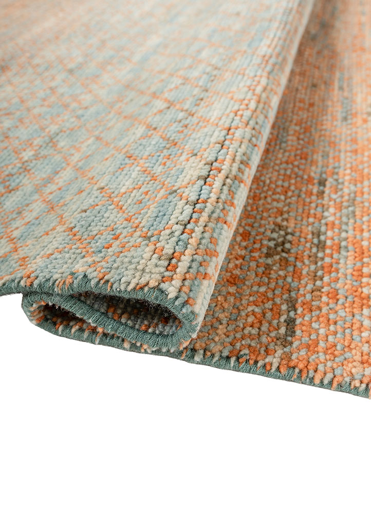 kairos blue wool hand knotted Rug - FloorShot