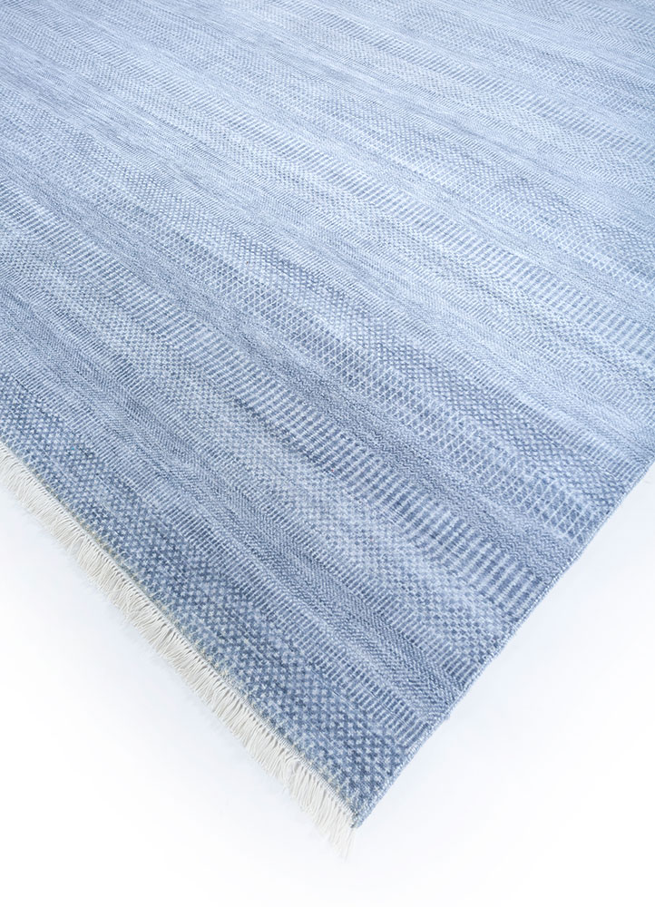 kairos blue wool hand knotted Rug - FloorShot