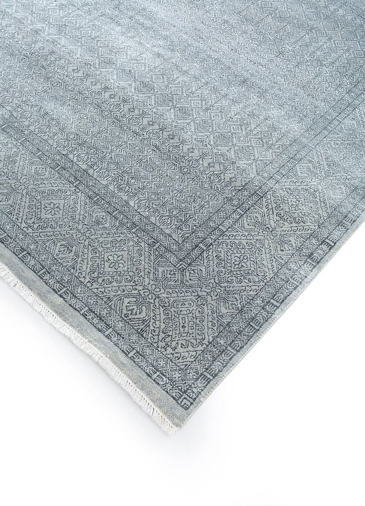 viscaya grey and black wool hand knotted Rug - FloorShot